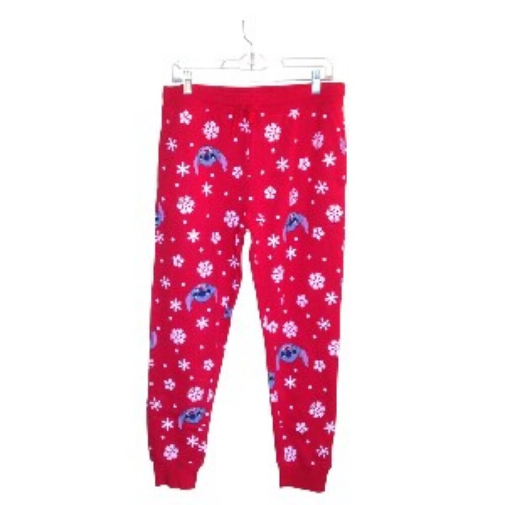 Disney Stitch Jogger Lounge Pants Large (11-13) Red